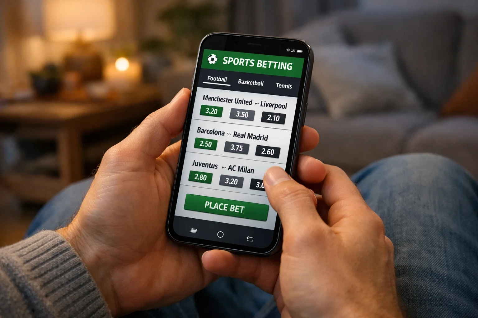 Eerste weddenschap plaatsen op smartphone