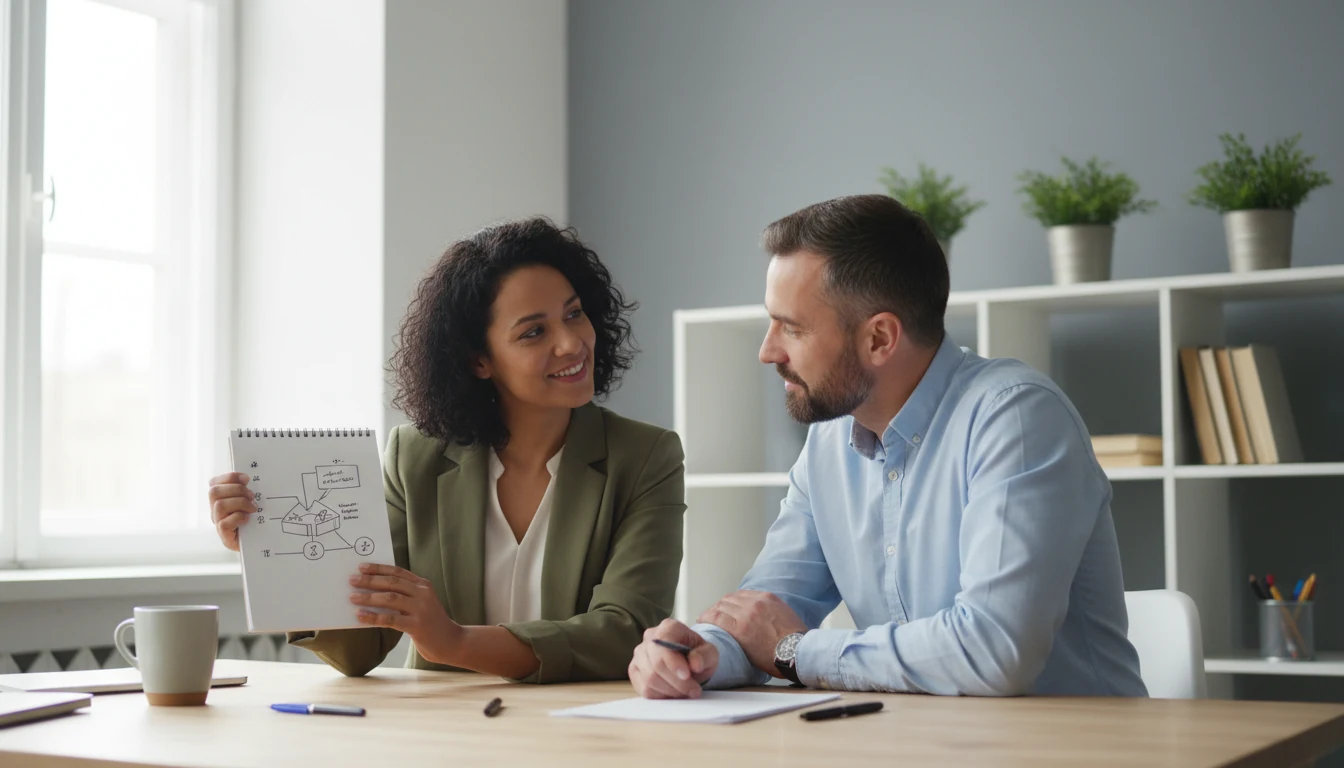 Vriendelijk gesprek tussen twee personen over budgetbeheer en speellimieten